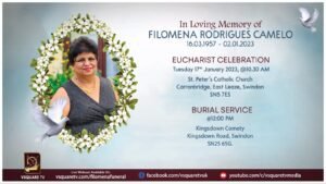 In Loving Memory of Filomena Rodrigues Camelo 16.03.1957 - 02.01.2023