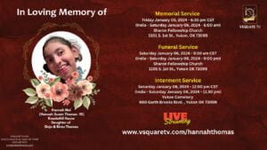 Funeral Live Streaming: Honoring the Life of Hannah Susan Thomas