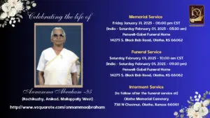 Celebrating the Life of Annamma Abraham: A Memorial Service Tribute
