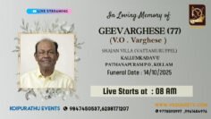 Funeral live streaming service of  Geevarghese